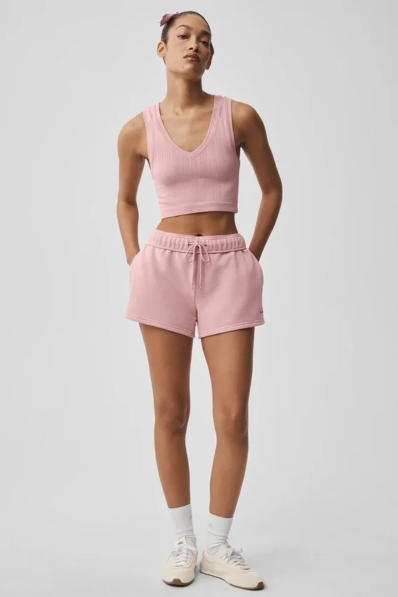 Seamless Pointelle Tank - Vintage Pink