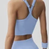 Seamless Ribbed Favorite Bra Tank - Light Provence Blue