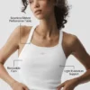 Seamless Ribbed Favorite Full Length Bra Tank - White