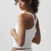 Seamless Ribbed Favorite Full Length Bra Tank - White