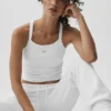Seamless Ribbed Favorite Full Length Bra Tank - White