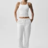 Seamless Ribbed Favorite Full Length Bra Tank - White