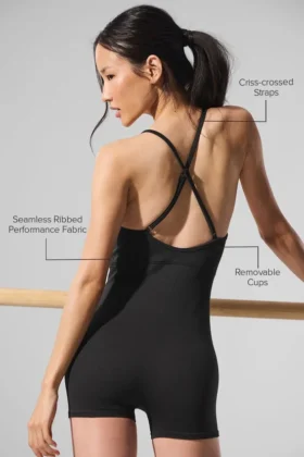 Seamless Ribbed Favorite Onesie – Black