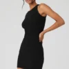 Seamless Ribbed Warm Nights Dress - Black