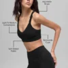 Seamless Two Tone Rib Bra - Black