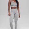 Seamless Two Tone Rib Bra - Light Misty Grey Heather