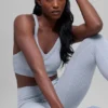 Seamless Two Tone Rib Bra - Winter Frost Heather