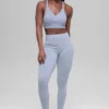 Seamless Two Tone Rib Bra - Winter Frost Heather