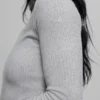 Seamless Two Tone Rib Jacket - Light Misty Grey Heather