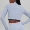 Seamless Two Tone Rib Jacket - Winter Frost Heather