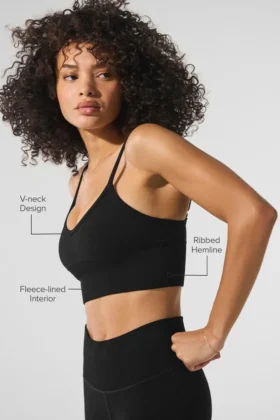 Seamless Winter Warm Plush Delight Bra – Black