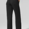 Semi-Sheer Delicate Lounge Flare Pant - Black