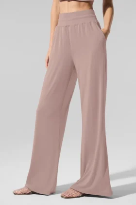 Semi-Sheer Delicate Lounge Flare Pant – Taupe