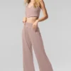 Semi-Sheer Delicate Lounge Flare Pant - Taupe