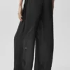 Semi-Sheer Golden Hour High-Waist Straight Leg Pant - Black