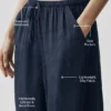 Semi-Sheer Golden Hour High-Waist Straight Leg Pant - Navy