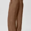 Semi-Sheer Golden Hour High-Waist Straight Leg Pant - Sun Kissed Brown