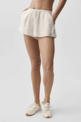 Semi-Sheer Golden Hour Mid-Rise Short - Ivory