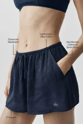 Semi-Sheer Golden Hour Mid-Rise Short – Navy