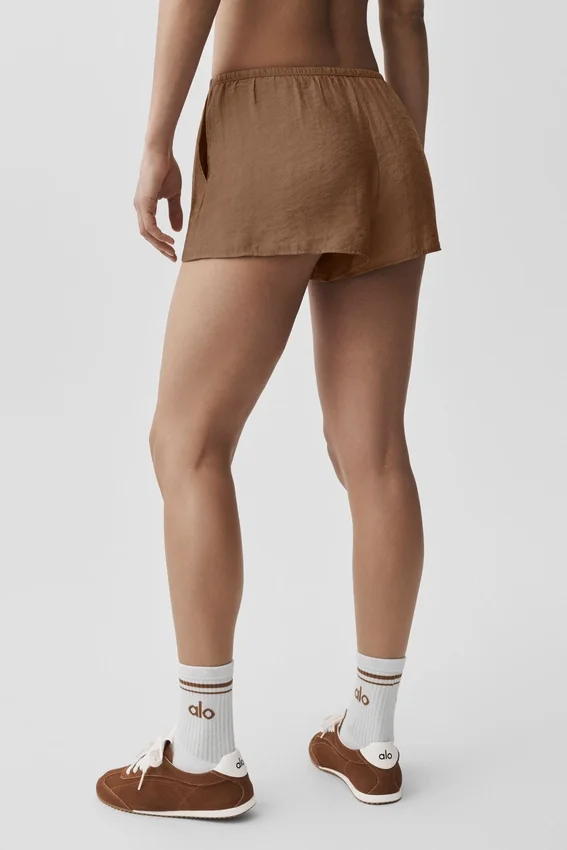 Semi-Sheer Golden Hour Mid-Rise Short - Sun Kissed Brown