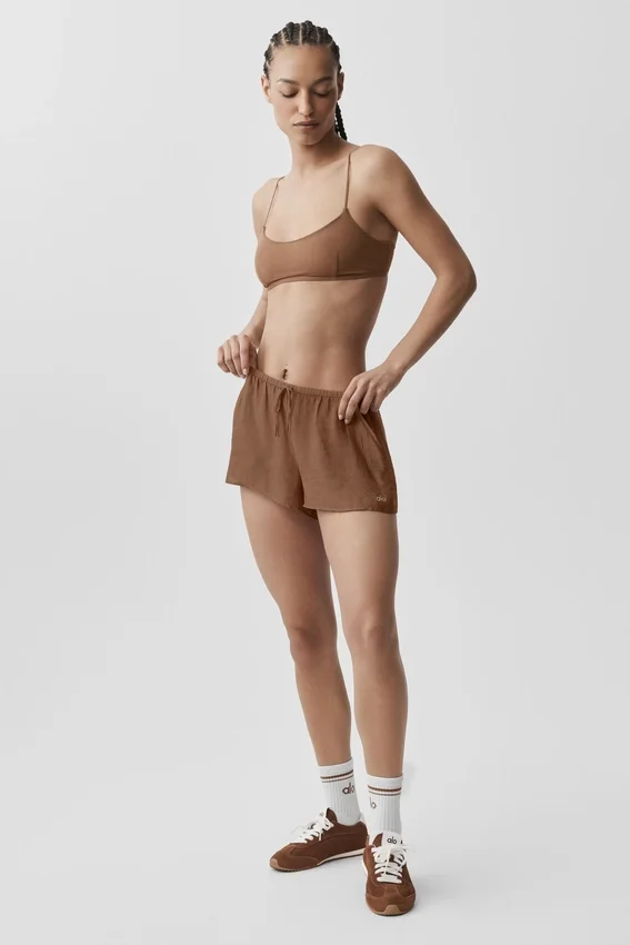 Semi-Sheer Golden Hour Mid-Rise Short - Sun Kissed Brown