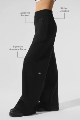 Serenity Wide Leg Sweatpant – Black