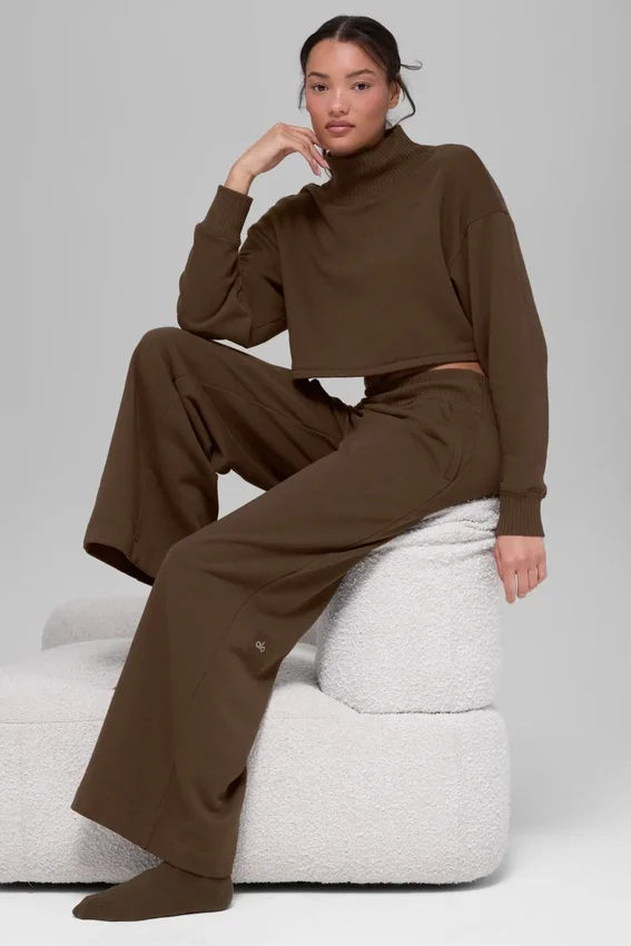 Serenity Wide Leg Sweatpant - Espresso