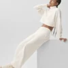 Serenity Wide Leg Sweatpant - Ivory