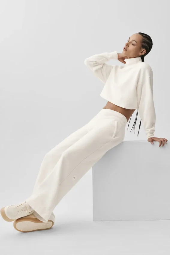 Serenity Wide Leg Sweatpant - Ivory