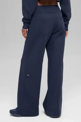 Serenity Wide Leg Sweatpant – Navy
