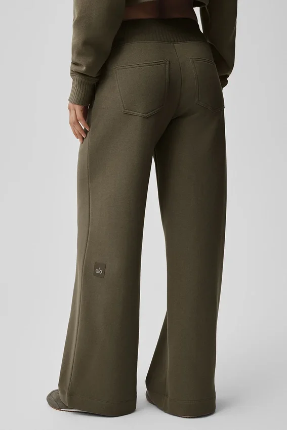 Serenity Wide Leg Sweatpant - Olive Tree