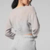 Sheer Cashmere Cropped Cardigan - Athletic Heather Grey