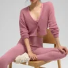 Sheer Cashmere Cropped Cardigan - Pink Wild Rose
