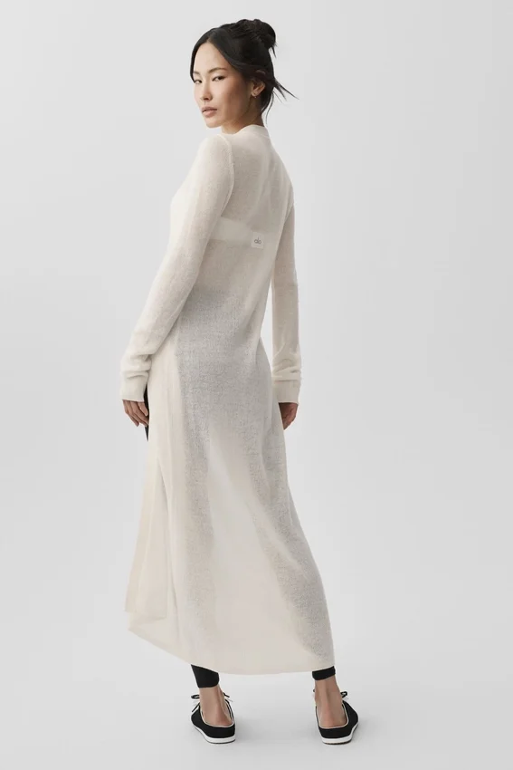 Sheer Cashmere Long Cardigan - Ivory