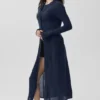 Sheer Cashmere Long Cardigan - Navy