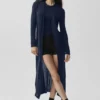 Sheer Cashmere Long Cardigan - Navy