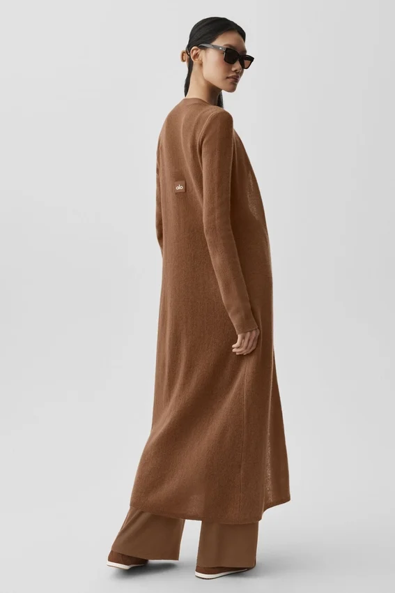 Sheer Cashmere Long Cardigan - Sun Kissed Brown