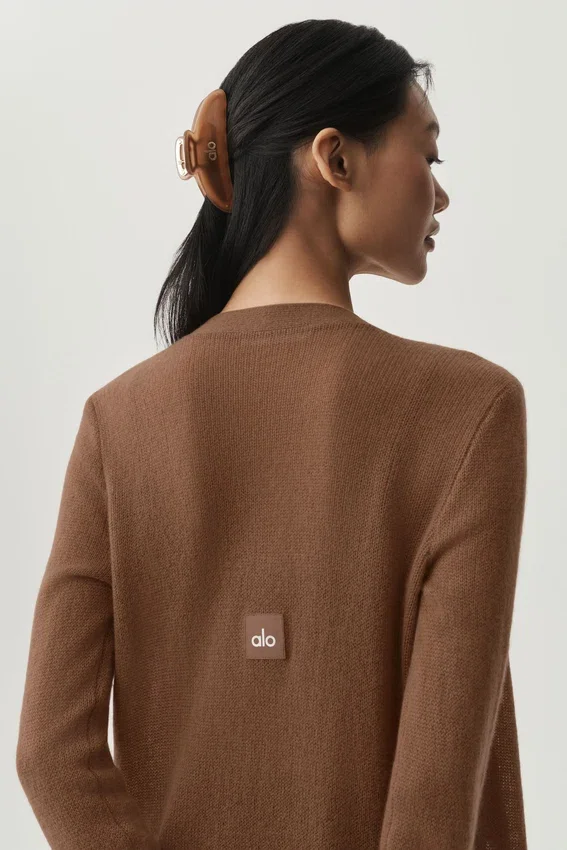 Sheer Cashmere Long Cardigan - Sun Kissed Brown