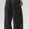 Sheer Game Time Wide Leg Jogger - Black