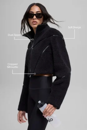 Sherpa Cropped Slope Side Jacket – Black