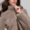 Sherpa Cropped Slope Side Jacket - Chai Latte