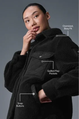 Sherpa Edge Shacket – Black