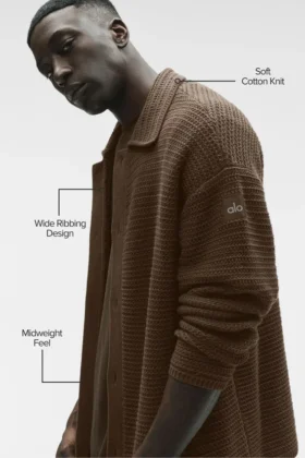 Shift Knit Button up Long Sleeve – Espresso