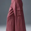 Show off Cargo Wide Leg Trouser (Long) - Burgundy Truffle