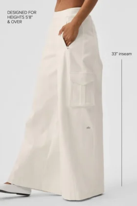 Show off Cargo Wide Leg Trouser (Long) – Ivory