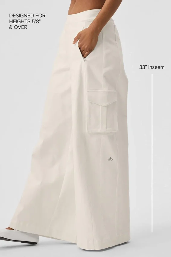 Show off Cargo Wide Leg Trouser (Long) - Ivory