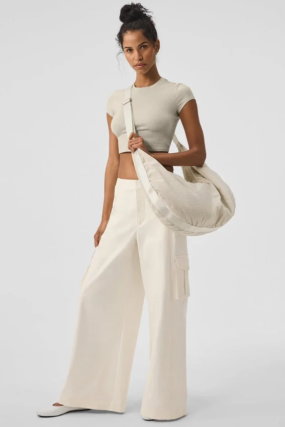 Show off Cargo Wide Leg Trouser (Long) - Ivory