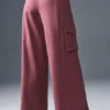 Show off Cargo Wide Leg Trouser (Regular) - Burgundy Truffle