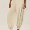 Silk Blend High-Waist Radiance Pant - Sandy Beige