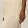 Silk Blend High-Waist Radiance Pant - Sandy Beige